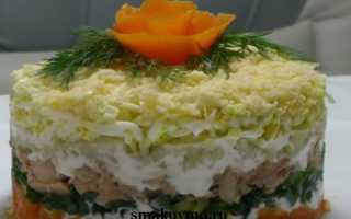 Необычный салат Мимоза с горбушей