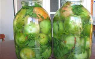 Вкусные заготовки на зиму: соленые зеленые помидоры с чесноком