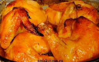 Запеченная курица с имбирем и медом