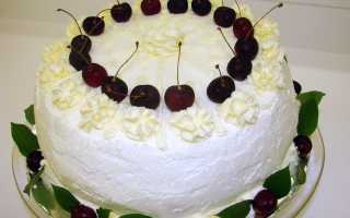 Творожно-йогуртовый торт Вишневый рай